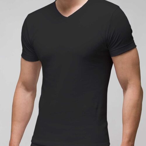 CAMISETA HOMBRE CUELLO PICO ALGODON