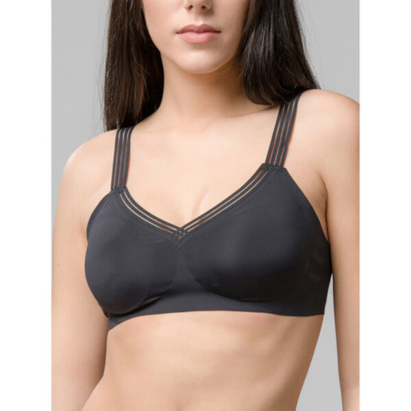 SUJETADOR CORTE LASER SIN ARO CON ALMOHADILLAS PUSH UP EXTRAIBLES TIPO TOP DETALLE TUL EN ESCOTE
