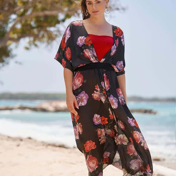 KIMONO MULTIFUNCIONAL ESTAMPADO CON CINTURON AJUSTABLE