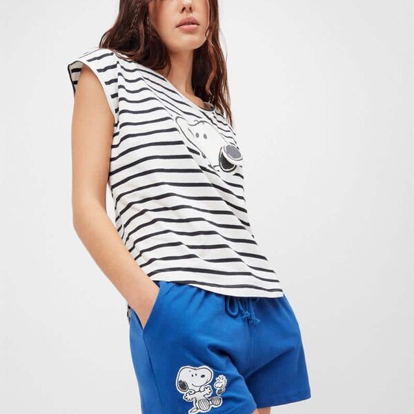 SNOOPY PIJAMA CORTO RAYAS