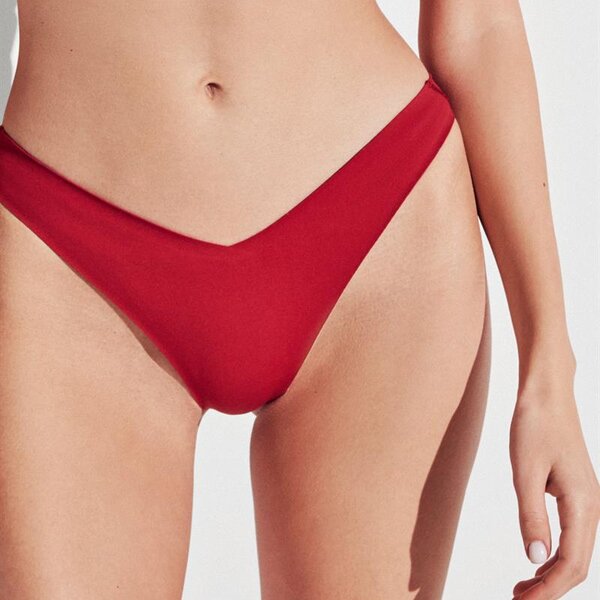 BRAGUITA BIKINI TANGA SIN COSTURAS TEJIDO NEOPRENO - Rojo, S