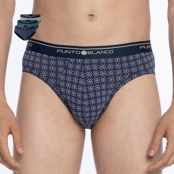 SLIP PUNTO BLANCO HOMBRE PACK 3 ALGODON - Unico, XL